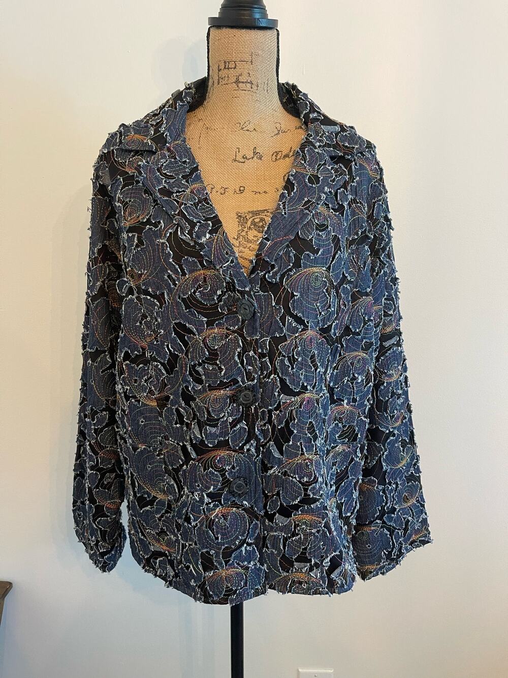 Parsley & Sage Blazer w/ Colorful Embroidery Size 1X